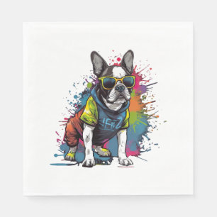 French Bulldog Dog Pug for a Dog owner Frenchie Napkins