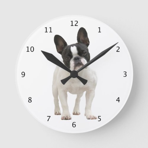 French Bulldog dog puppy cute beautiful photo Round Clock