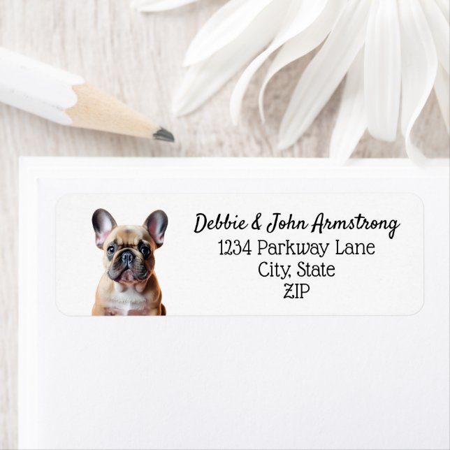 French Bulldog Dog Puppy Return Address Label (Insitu)