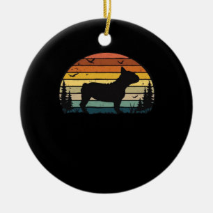 French Bulldog Dog Retro Vintage Classic T-Shirt Ceramic Ornament