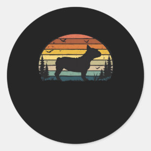 French Bulldog Dog Retro Vintage Classic T-Shirt Classic Round Sticker