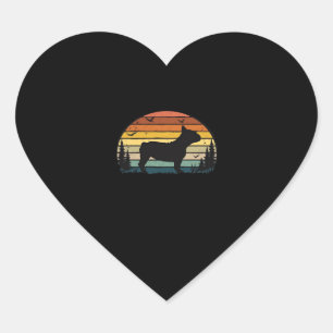 French Bulldog Dog Retro Vintage Classic T-Shirt Heart Sticker