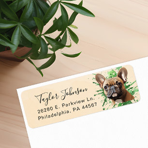 French Bulldog Dog Return Address Label