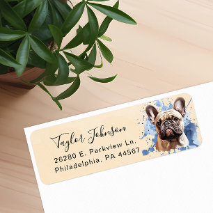 French Bulldog Dog Return Address Label