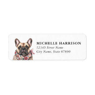 French Bulldog Dog Return Address Labels