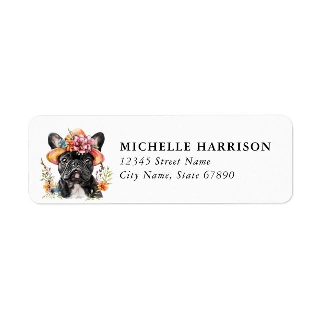 French Bulldog Dog Return Address Labels (Front)
