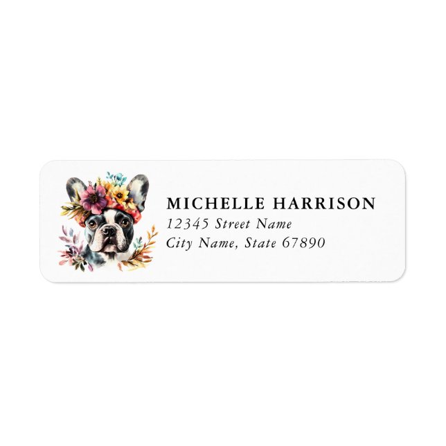 French Bulldog Dog Return Address Labels (Front)