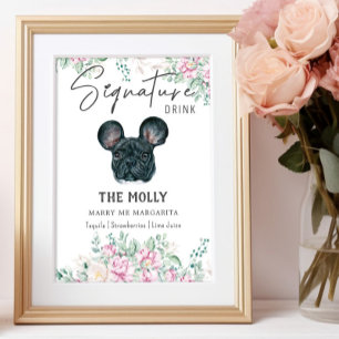 French Bulldog Dog Signature Drink Sign