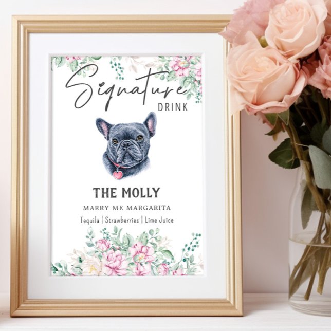 French Bulldog Dog Signature Drink Sign (Creator Uploaded)
