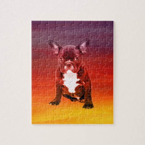 French Bulldog Dog Sitting On Beach Jigsaw Puzzle