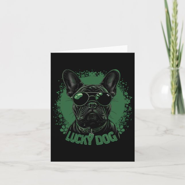 French Bulldog Dog - St. Patrick's Day Saint Paddy Card (Front)