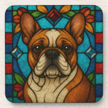 French Bulldog Dog &quot;Stained Glass&quot; Beverage Coaster