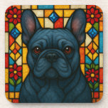 French Bulldog Dog &quot;Stained Glass&quot; Beverage Coaster