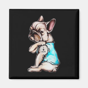 French Bulldog Dog Tattoo I Love Mom Mothers Day L Magnet