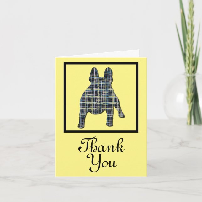 French Bulldog Dog Thank You Greeting Card (Front)