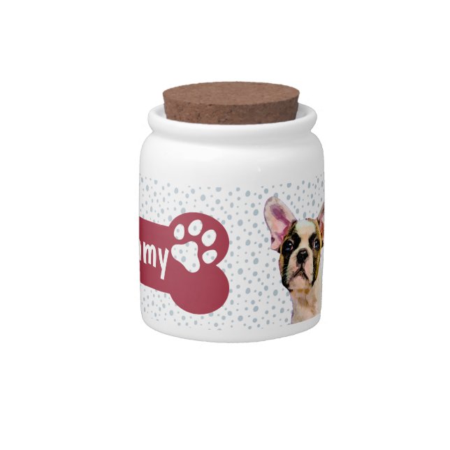 French Bulldog Dog Treat Jar (Front)