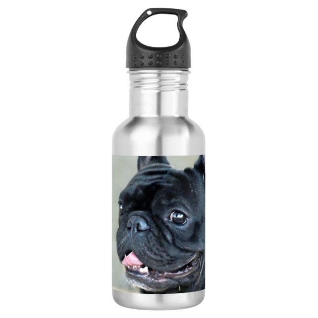 French Bulldog dog Water Bottle (Front)