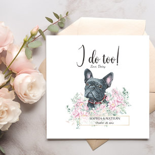 French Bulldog Dog Wedding Cocktail Napkins