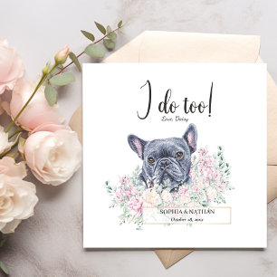 French Bulldog Dog Wedding Cocktail Napkins