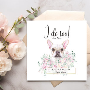 French Bulldog Dog Wedding Cocktail Napkins
