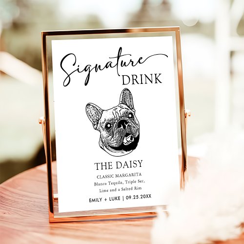 French Bulldog Dog Wedding Signature Drink Sign