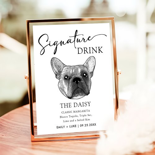 French Bulldog Dog Wedding Signature Drink Sign