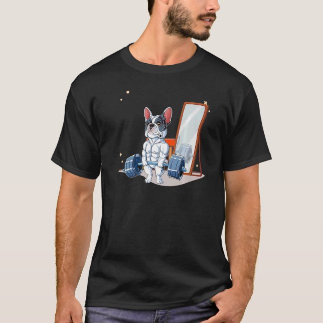 French Bulldog Dog Weightlifting Deadlift Men Fitn T-Shirt (Front)