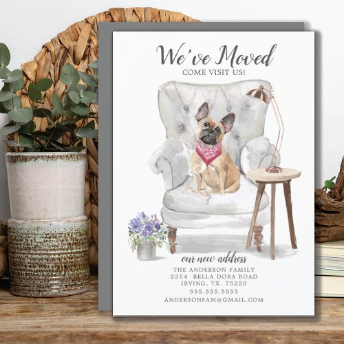 French Bulldog Dog Weve Moved Moving Announcement