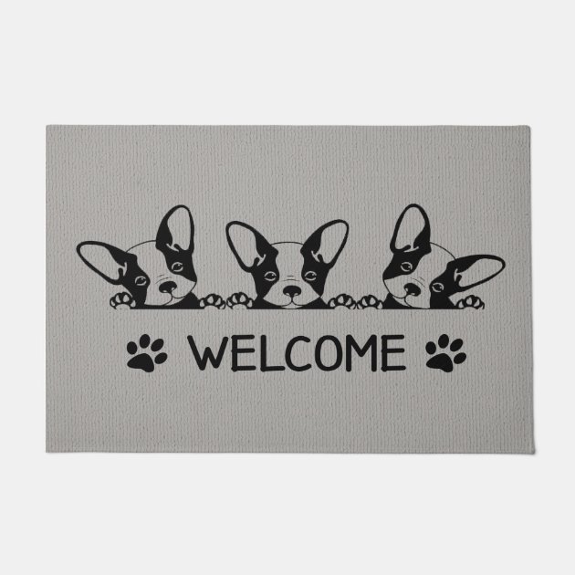 French bulldog welcome outlet mat