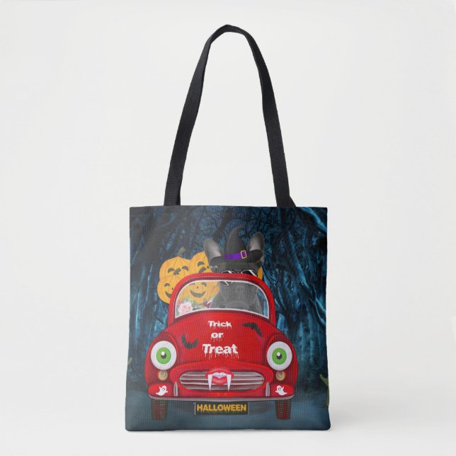 French Bulldog Driving Car Scary Halloween Tote Bag (Front)
