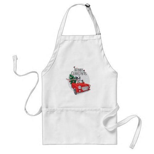 French Bulldog Driving Vintage Car Adult Apron