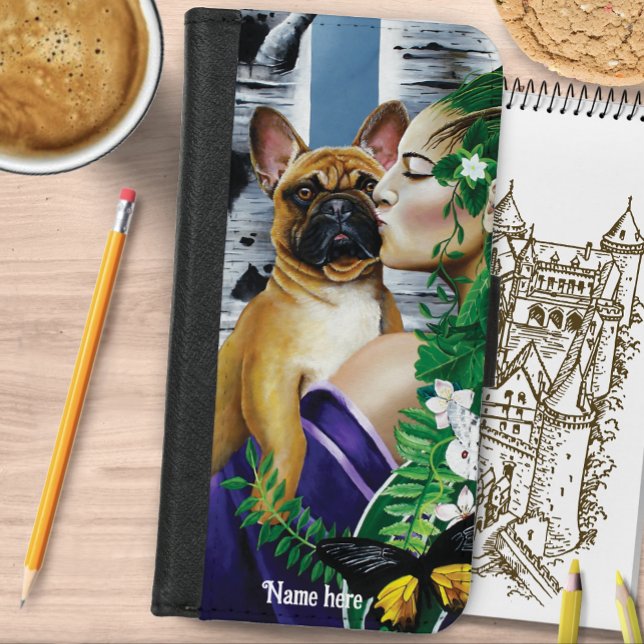 French Bulldog Dryad Fantasy iPhone Wallet Case (Creator Uploaded)