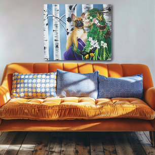 French Bulldog Dryad Fantasy Metal Print