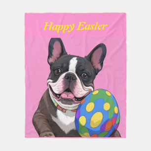 French Bulldog Easter Egg French Bulldog Fleece Blanket