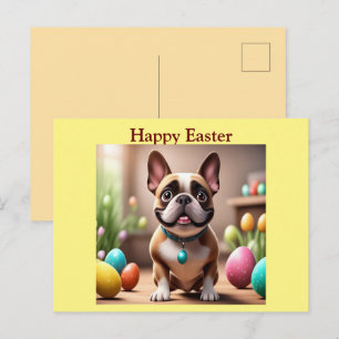 French Bulldog Easter French Bulldog Holiday Postcard