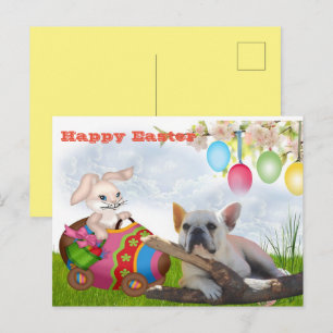 French Bulldog Easter French Bulldog Postcard