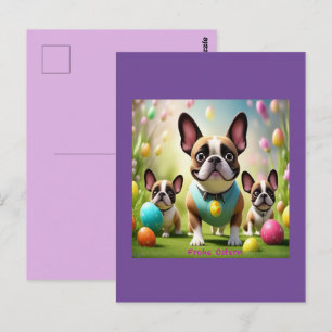 French Bulldog Easter French Bulldog Postcard