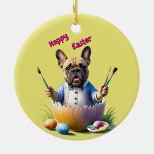 French Bulldog Egg Easter French Bulldog Ceramic Ornament