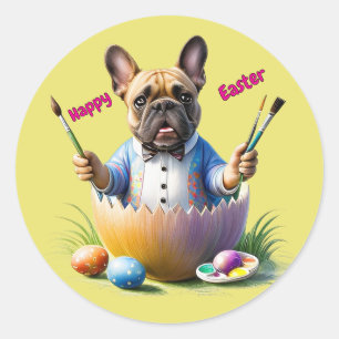 French Bulldog Egg Easter French Bulldog Classic Round Sticker