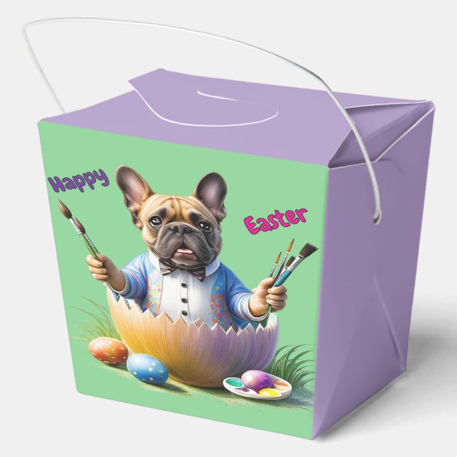 French Bulldog Egg Easter French Bulldog Favor Boxes (Back)