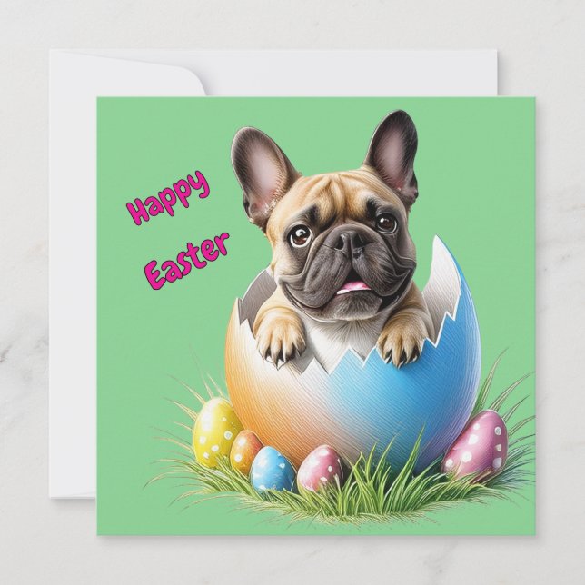 French Bulldog Egg Easter French Bulldog Invitation (Front)