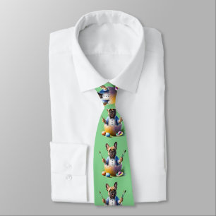 French Bulldog Egg Easter French Bulldog Neck Tie
