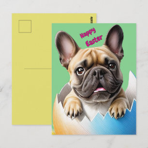 French Bulldog Egg Easter French Bulldog Postcard