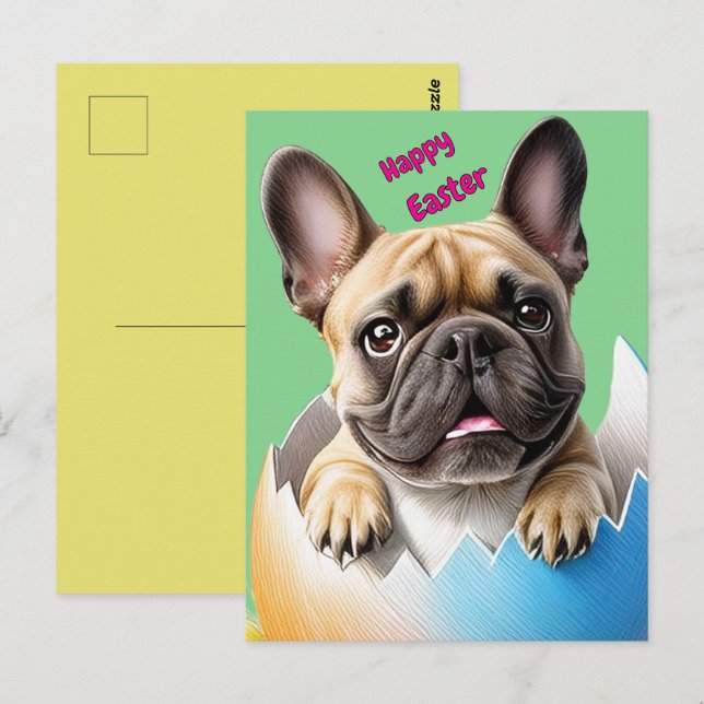 French Bulldog Egg Easter French Bulldog Postcard (Front/Back)