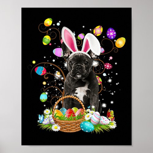 French Bulldog Egg Hunt Bunny Ears Dog Dad Mom  Poster