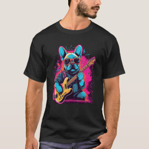 French Bulldog Electric Guitar Rock Music  1 T-Shirt