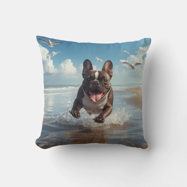 French Bulldog Elegant Throw Pillow (Front)