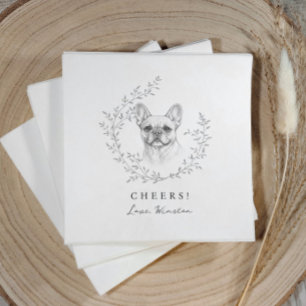 French Bulldog Elegant Wedding Pet Dog Napkins