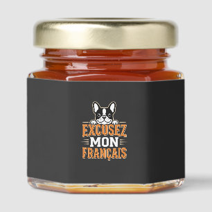 French Bulldog Excusez Mon Franais Design Honey Jar Favors