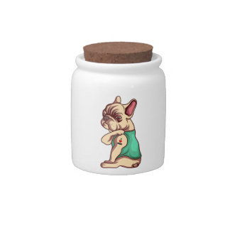 French Bulldog Face Candy Jar For Ones
